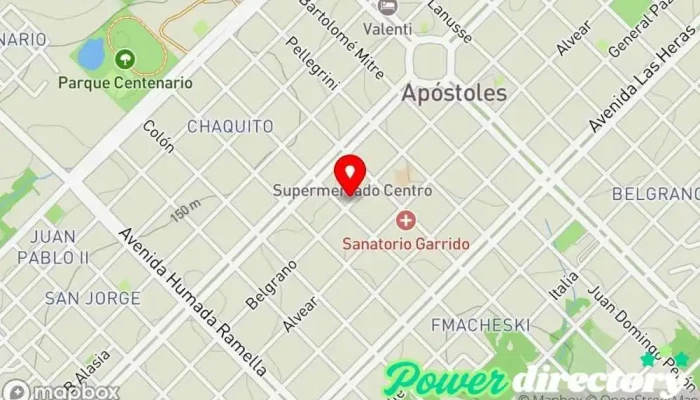 mapa de AGENCIA OFICIAL DE QUINIELA 389 Administración de loterías en Apóstoles