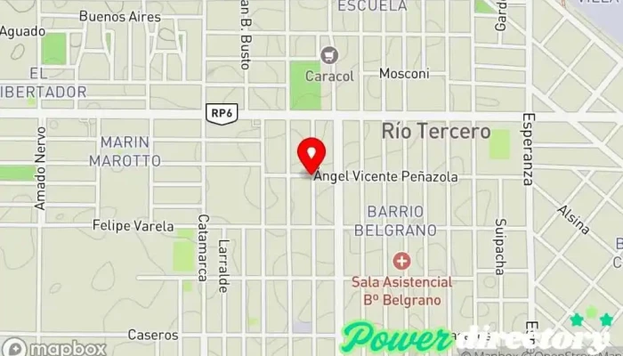 mapa de AM kinesiología y estética Fisioterapeuta en Río Tercero