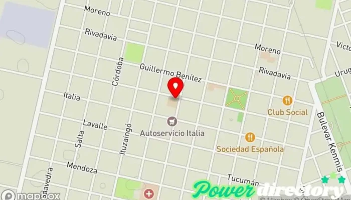 mapa de AMSAFE BELGRANO Oficinas de empresa en Las Rosas