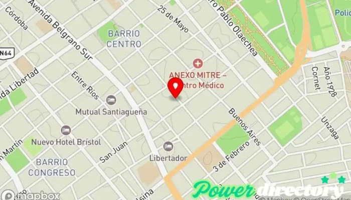 mapa de A.P.e.T.C.R.A. Agencia de préstamos, Cooperativa de ahorro y crédito en Santiago del Estero