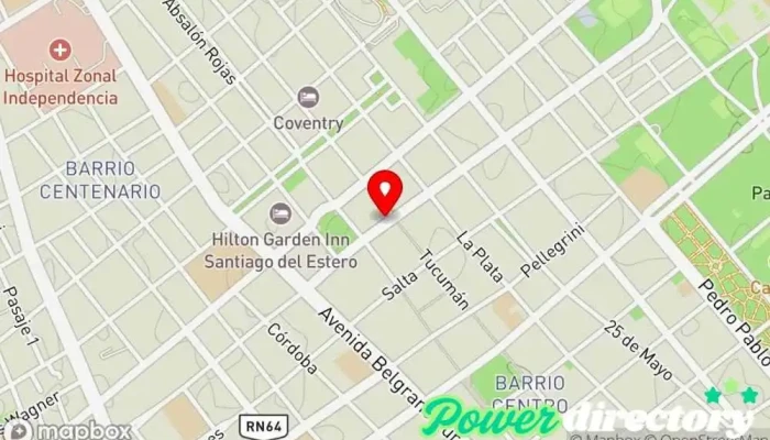 mapa de Argen Pesos Institución financiera, Agencia de préstamos en Santiago del Estero