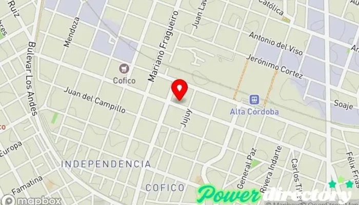 mapa de ARTRO - Kinesiología Especializada y Osteopatía Osteópata en Córdoba