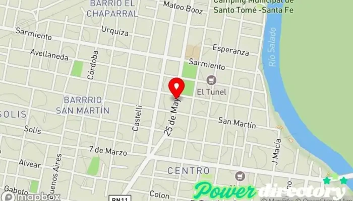 mapa de Asociación Mutual Centro Litoral Agencia de préstamos en Santo Tomé