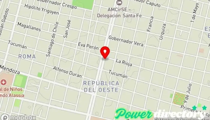 mapa de Asociacion Mutual de Pensionados Sociales- Ley 5110 Asociación u organización en Santa Fe de la Vera Cruz