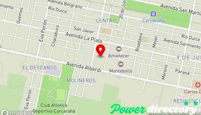 mapa de Asociación Mutual de Protección Familiar Organización de servicios sociales en Carcaraña