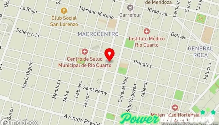mapa de Asociación Mutual de Protección Familiar Organización de servicios sociales en Río Cuarto