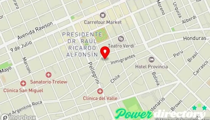 mapa de Autocrédito Agencia Oficial Trelew Institución financiera en Trelew