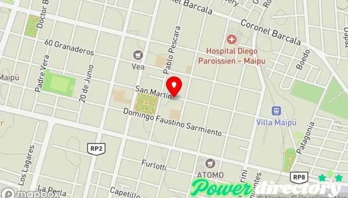 mapa de Autocrédito Maipú Institución financiera en Maipú
