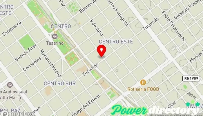 mapa de Autocrédito Agencia de préstamos, Cooperativa de ahorro y crédito en Villa María