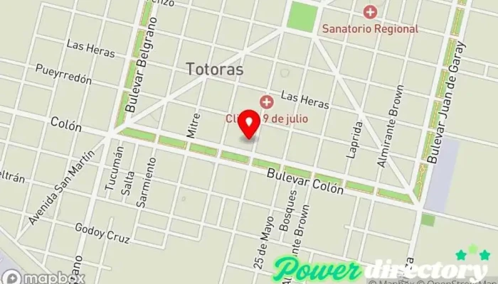 mapa de Banco Coinag | Sucursal Totoras Banco en Totoras