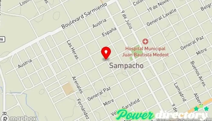 mapa de Banco De Córdoba Banco en Sampacho