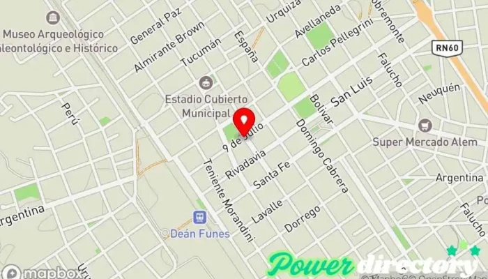 mapa de Banco de la Nación Argentina Banco, Cajeros automáticos en Dean Funes