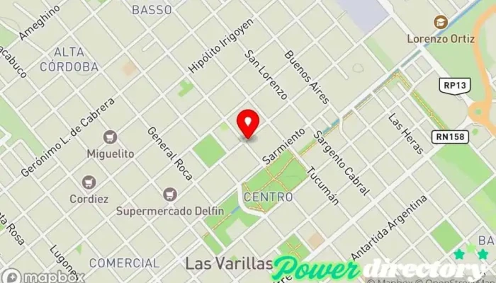 mapa de Banco de la Nación Argentina Banco en Las Varillas