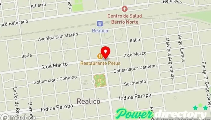 mapa de Banco de la Nación Argentina Banco, Cajeros automáticos en Realico