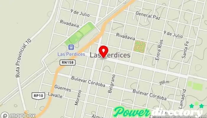 mapa de Banco de La Provincia de Córdoba Banco, Cajeros automáticos en Las Perdices