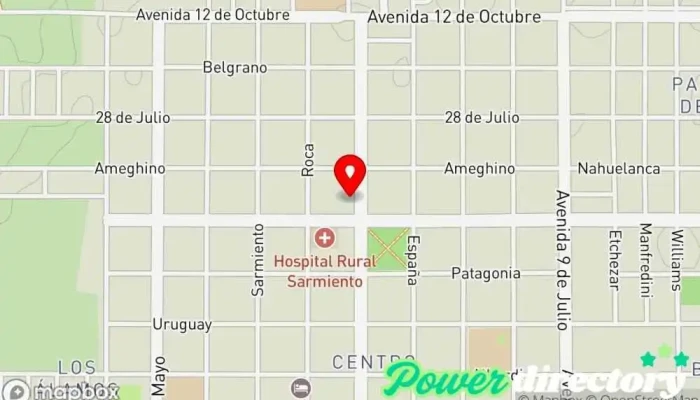 mapa de Banco del Chubut Banco en Sarmiento