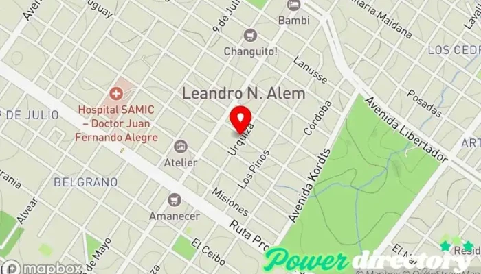 mapa de Banco del Sol - Leandro N. Alem Banco en Leandro N. Alem