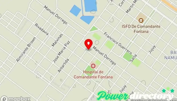 mapa de Banco Formosa: sucursal Banco, Cajeros automáticos en Cmte. Fontana