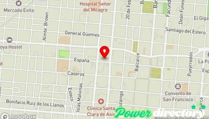 mapa de Banco Santiago del Estero - Sucursal Salta Banco en Salta