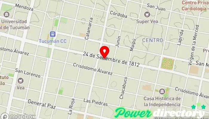 mapa de Banco Santiago del Estero - Sucursal Tucumán Banco en San Miguel de Tucumán