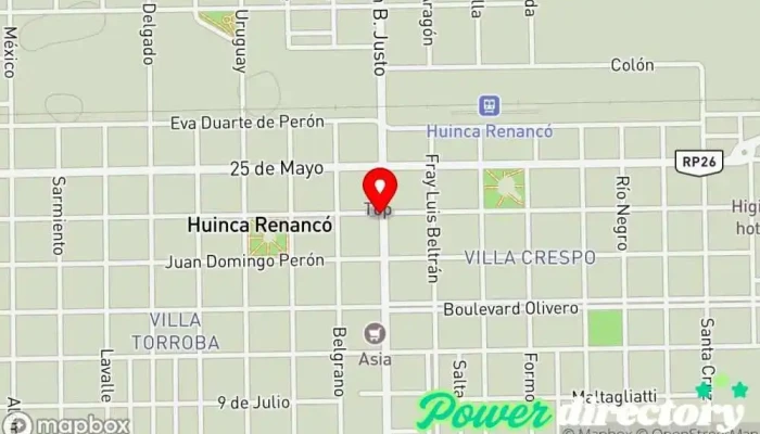 mapa de Bancor Cajeros automáticos en Huinca Renanco