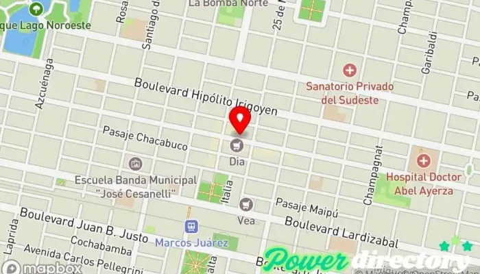 mapa de BFA S.A. Tienda de cajas fuertes en Marcos Juárez