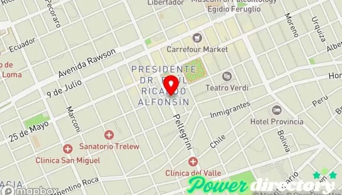 mapa de BP Soluciones Consultora financiera en Trelew