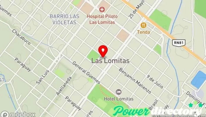 mapa de Cajero Automatico Cajeros automáticos en Las Lomitas