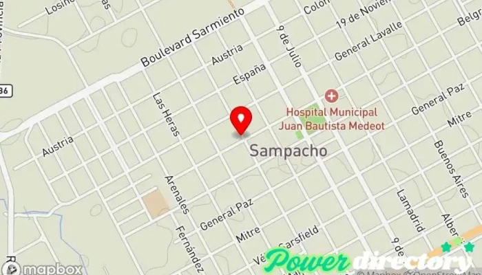 mapa de Cajero Link Cajeros automáticos en Sampacho