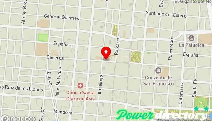 mapa de Carta Automatica Institución financiera, Compañía de seguros, Agencia de préstamos en Salta