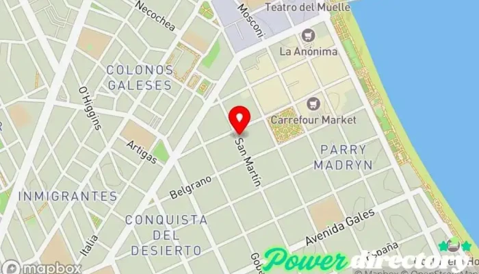 mapa de Carta Automatica Institución financiera en Puerto Madryn
