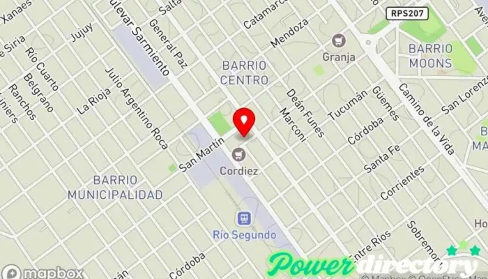 mapa de Casa Terradas Tienda de artículos para el hogar, Tienda de electrodomésticos, Tienda de muebles, Colchonería en Río Segundo