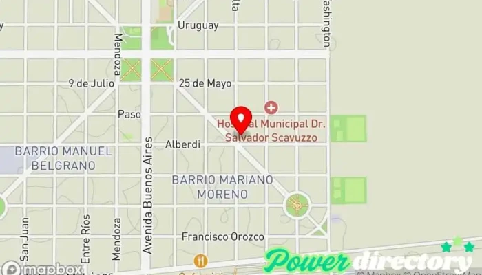 mapa de Centro de kinesiología y fisioterapia Santa María Kinesiólogo en Almafuerte
