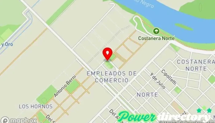 mapa de Centro de Kinesiologia y Terapia Ocupacional AEC-OSECAC Fisioterapeuta en Río Negro