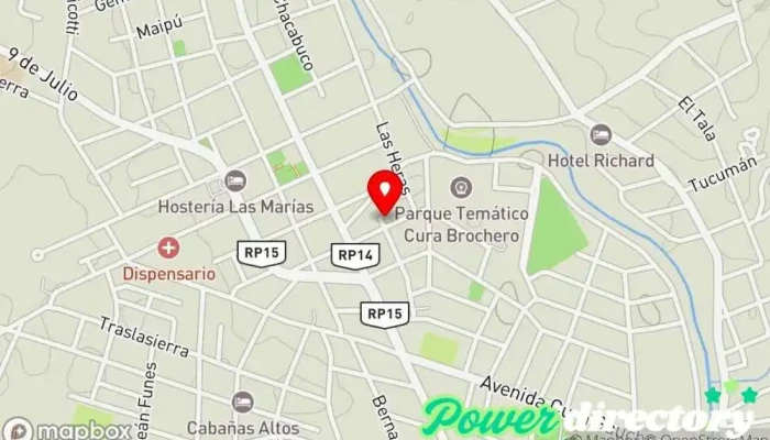 mapa de Centro de Terapias Acuáticas Aguamiel Fisioterapeuta en Villa Cura Brochero
