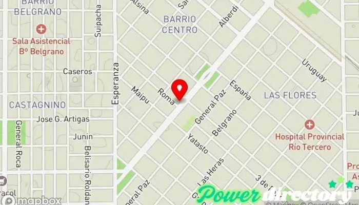 mapa de Centro de terapias globales Centro de salud y bienestar, Kinesiólogo en Río Tercero