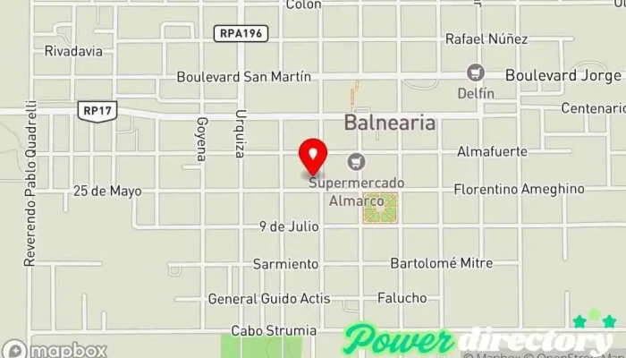 mapa de Centro Pilates Kinesiólogo en Balnearia
