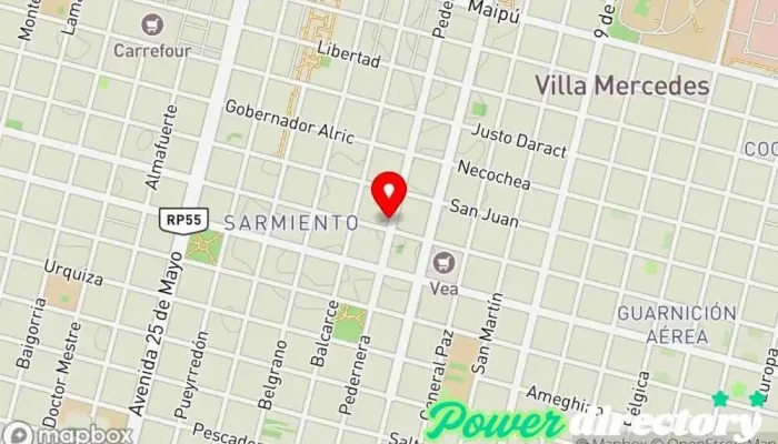 mapa de Chuao Heladeria Cafeteria Cafetería en Villa Mercedes