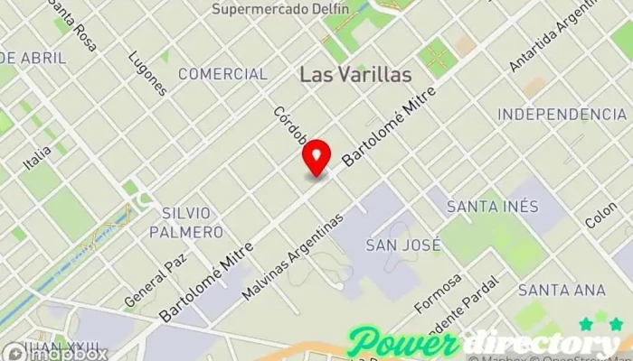 mapa de Circulo Regional de Medicos Las Varillas Grupo médico en Las Varillas