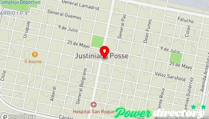 mapa de Cobro Express Servicio de transferencias de dinero en Justiniano Posse