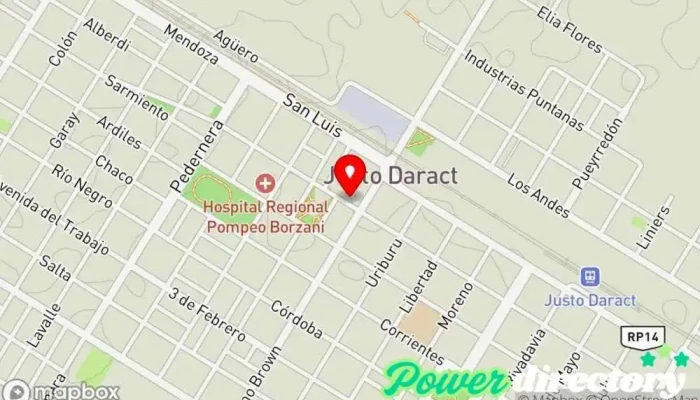 mapa de Cobro Express Servicio de transferencias de dinero en Justo Daract