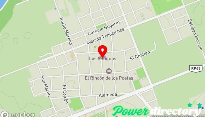 mapa de Cobro Express Servicio de transferencias de dinero en Los Antiguos
