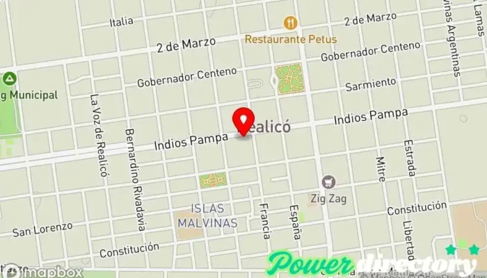 mapa de Cobro Express Servicio de transferencias de dinero en Realico