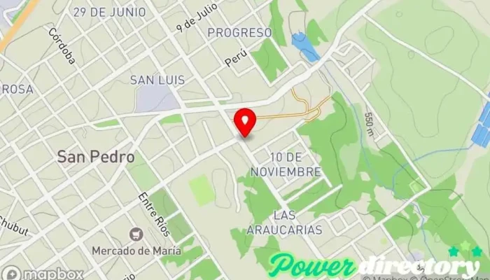 mapa de Cobro Express Servicio de transferencias de dinero en San Pedro