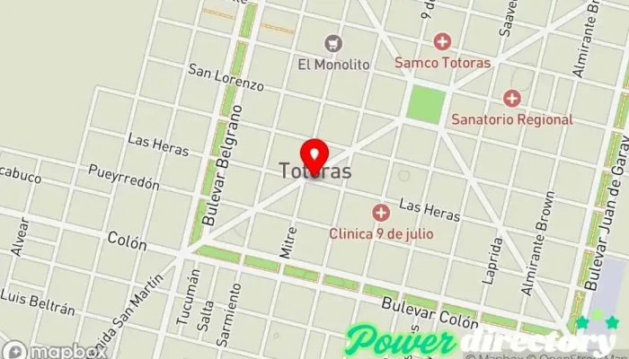 mapa de Cobro Express Servicio de transferencias de dinero en Totoras