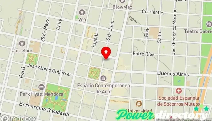 mapa de CoDeMe - Clearing de Créditos del Comercio de Mendoza Oficinas de empresa en Mendoza