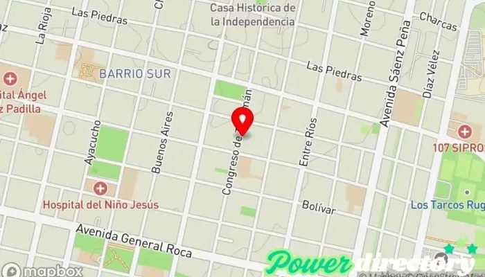 mapa de Colegio de Fisioterapeutas  en San Miguel de Tucumán