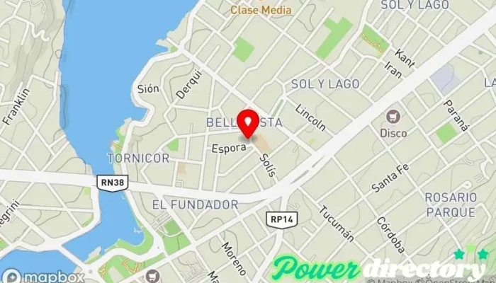 mapa de Concepto Gimnasio, Kinesiólogo en Villa Carlos Paz