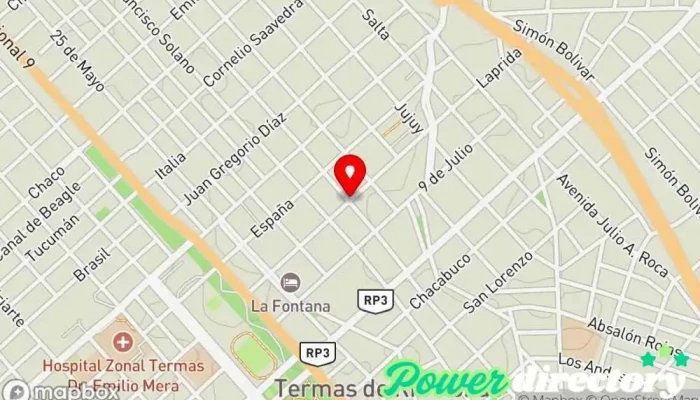 mapa de Confiteria La Porteñs Cafetería en Termas de Río Hondo