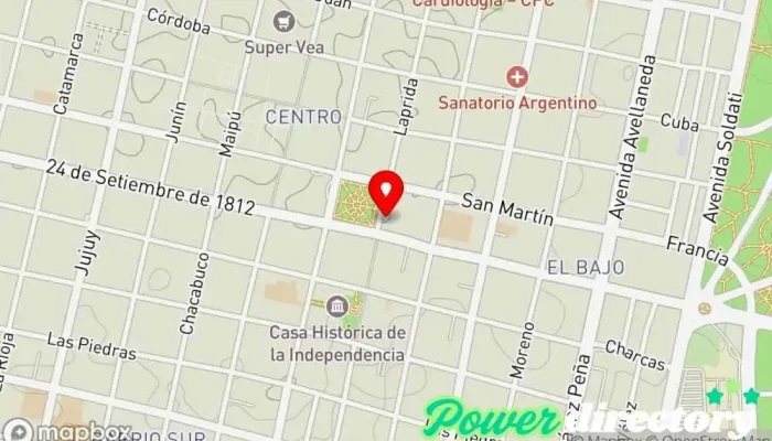 mapa de Confitería Royal Pastelería, Cafetería, Heladería en San Miguel de Tucumán